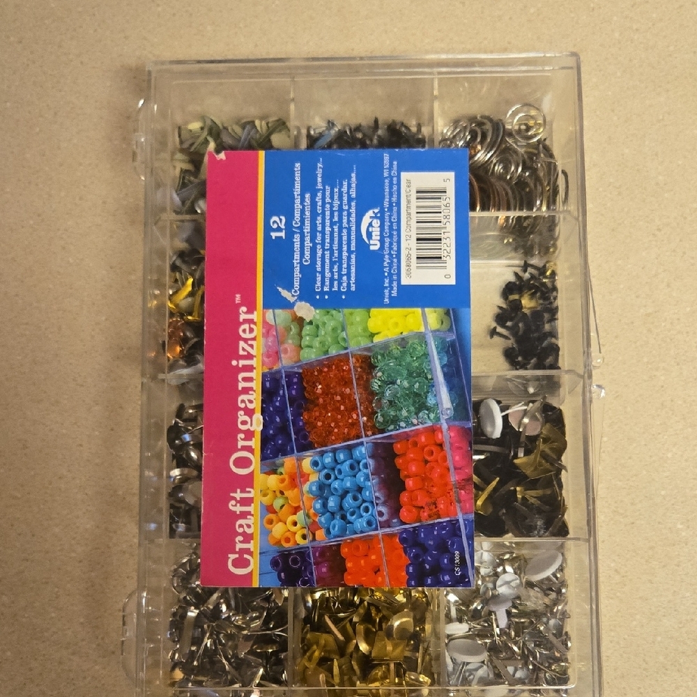 Assorted Metal Fasteners in Organizer Box For Crafts Scrapbooking - Picture 4 of 12
